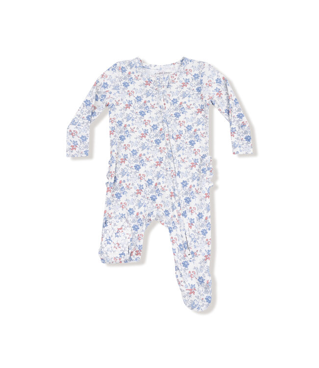 Country Girl Floral Zipper Footie