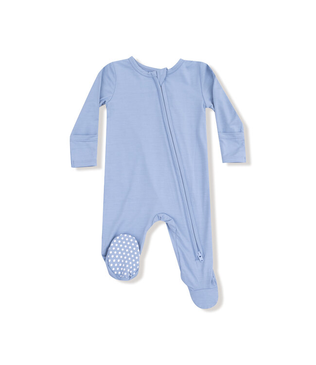 Soft Chambray 2 Way Zipper Footie
