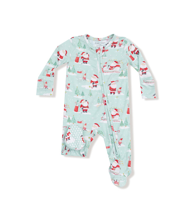 Golfing Santa and Elves 2 Way Zipper Footie