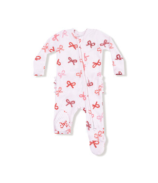 Angel Dear Candy Cane Bows 2-way Zipper Footie