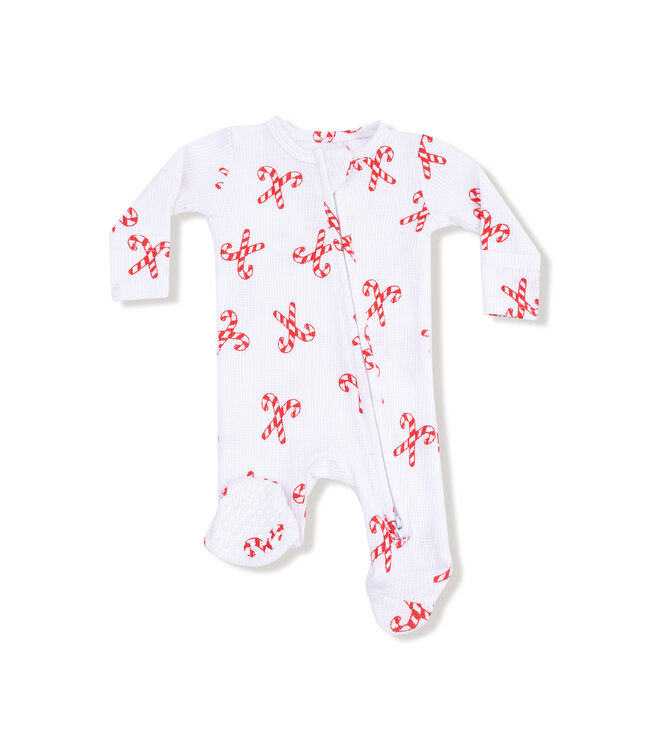 Candy Canes 2 Way Zipper Footie