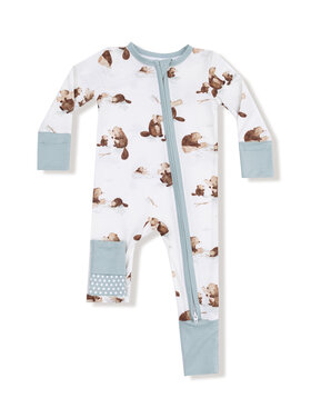 Angel Dear Baby Beavers 2 Way Zipper Romper