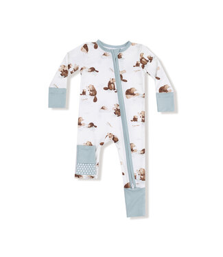 Angel Dear Baby Beavers 2 Way Zipper Romper