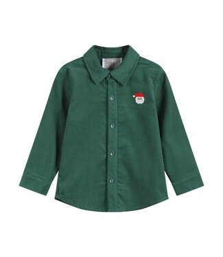 Lil Cactus Green Corduroy Santa Dress Shirt