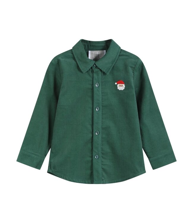 Green Corduroy Santa Dress Shirt