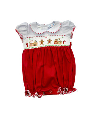 LuLu BeBe Gingerbread Smocked Girl Bubble