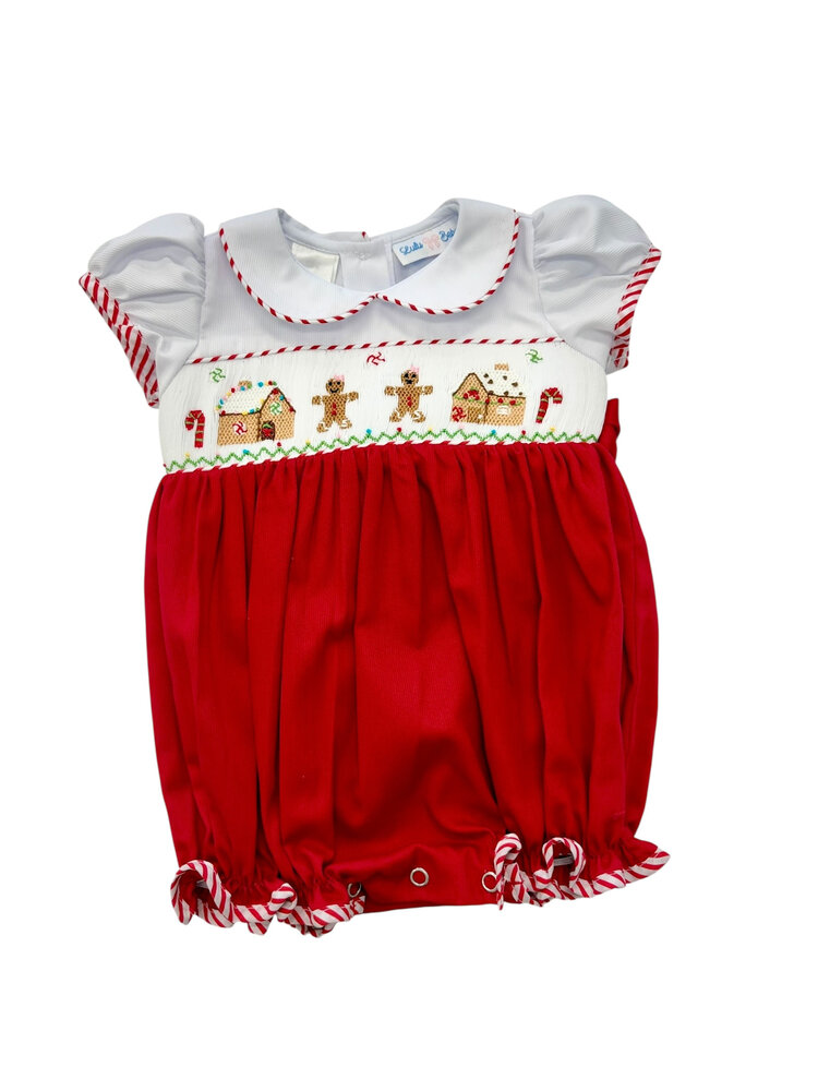 LuLu BeBe Gingerbread Smocked Girl Bubble
