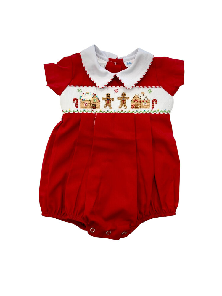 LuLu BeBe Gingerbread Smocked Boy Bubble