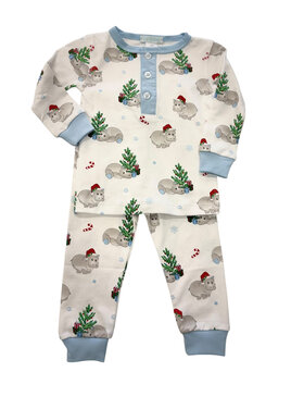 LuLu BeBe Christmas Hippo L/S Pajama Set