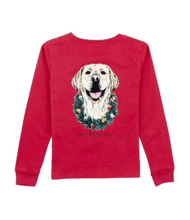 Deck the  Hall L/S Tee - Cabernet