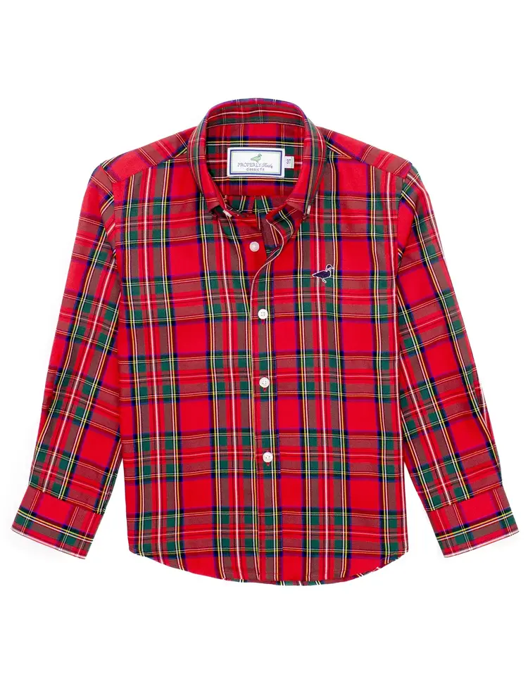 Properly Tied Boys Seasonal Sportshirt -  Yuletide
