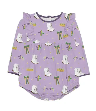 Goosies Mardi Gras Queen  LS Flutter Bubble