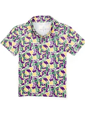 Properly Tied Mardi Gras Camo Polo