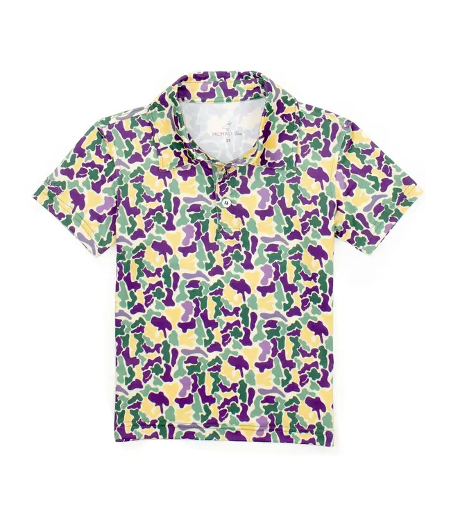 Mardi Gras Camo Polo