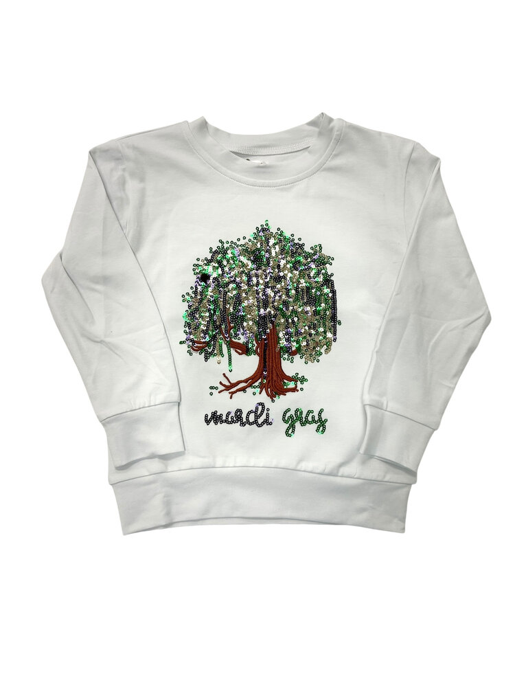 LuLu BeBe Sequin Bead Tree LS Shirt