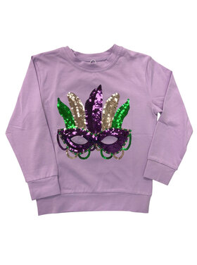 LuLu BeBe Sequin Lavender Mask LS Shirt