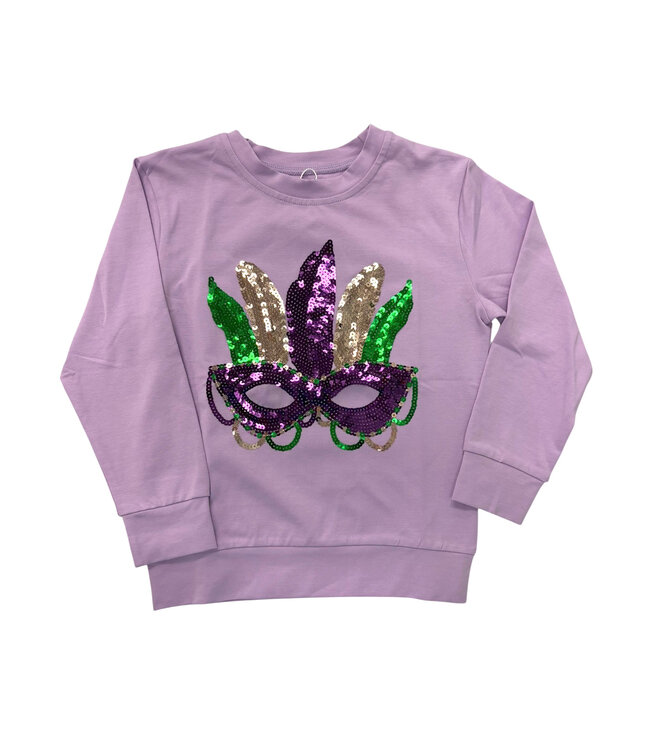 Sequin Lavender Mask LS Shirt