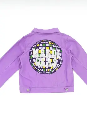 Blended Spirit Mardi Gras Mirrorball Denim Jacket