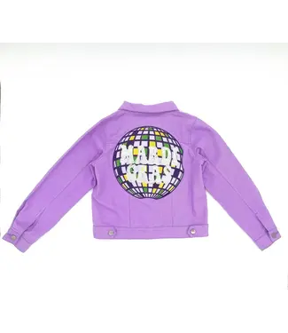 Blended Spirit Mardi Gras Mirrorball Denim Jacket