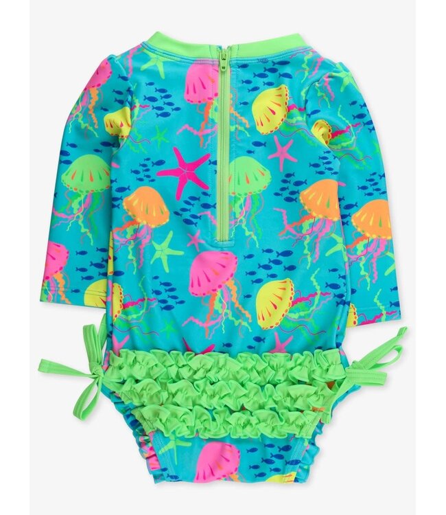 Neon Jelly Time LS One Piece Rash Guard Swimsuit