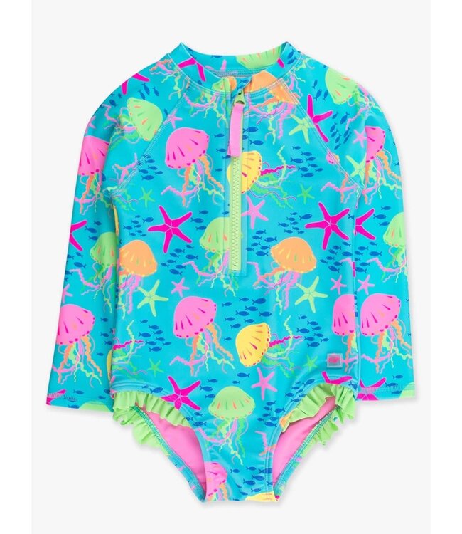 Neon Jelly Time LS Zipper One Piece Rash Guard