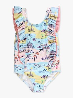 RuffleButts + RuggedButts Beach Day Waterfall One Piece Swimsuit