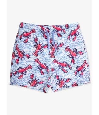 RuffleButts + RuggedButts Blue Lobster/Crawfish Lagoon Swim Trunks