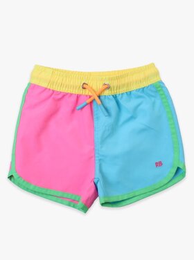 RuffleButts + RuggedButts Neon Color Block Swim Trunks