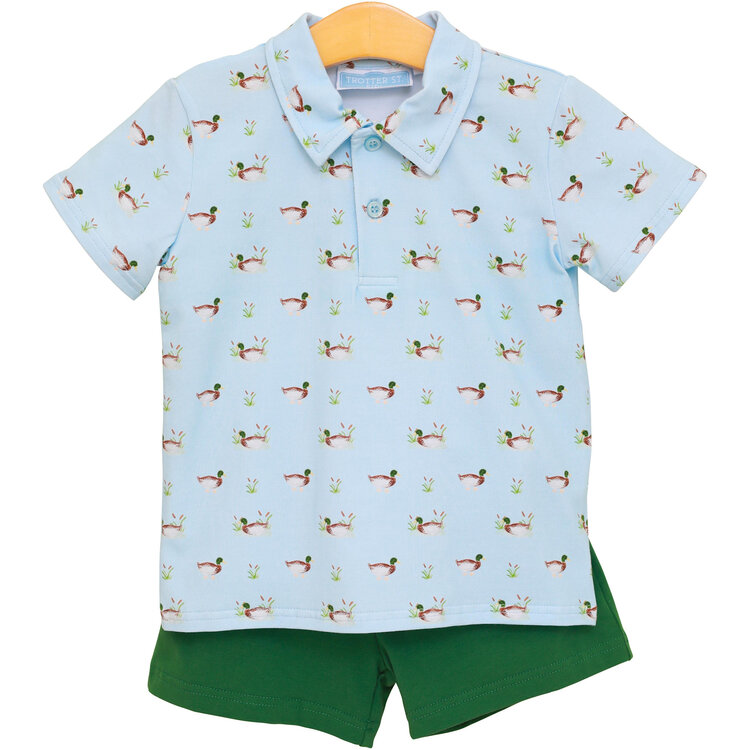 Trotter Street Ducks In A Row Polo Short Set