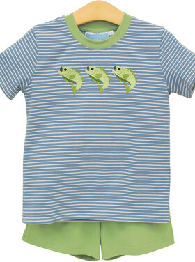 Trotter Street Hooked on Fishing Short Set