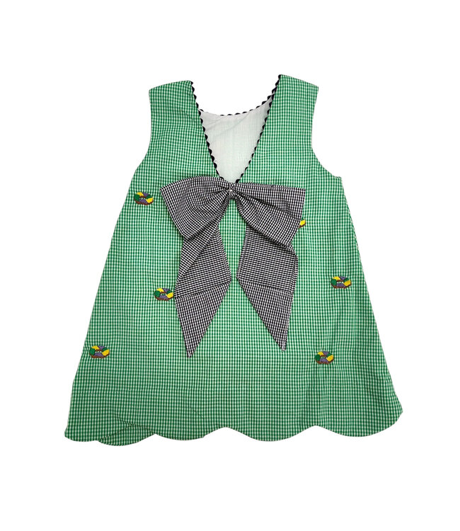 Embroidered King Cake Gingham Dress