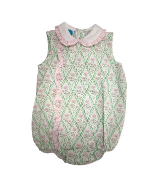 Krewe Claire Green & Pink Floral Scallop Bubble