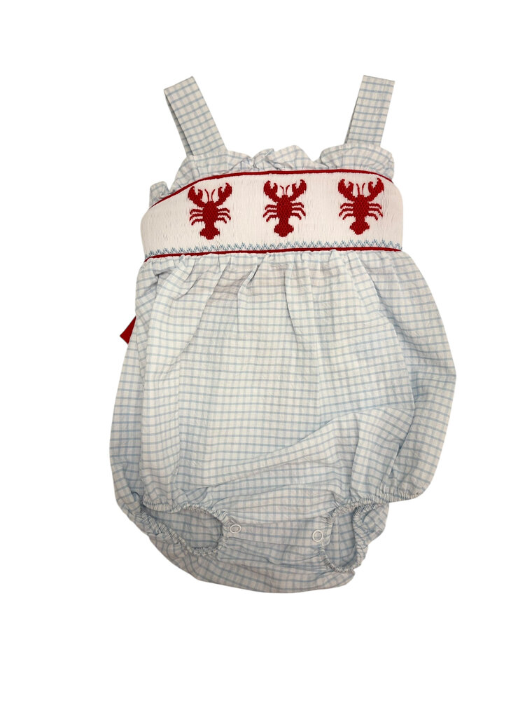 Krewe Blue Seersucker Smocked Crawfish Bubble