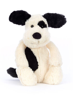 JellyCat Medium Bashful Black & Cream Puppy