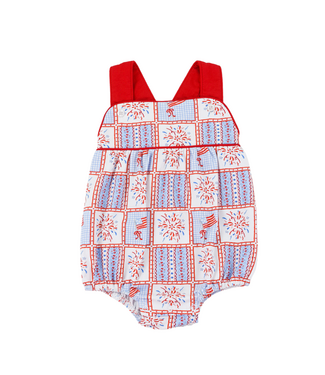Cypress Row Patriotic Patchwork Silas Sunsuit