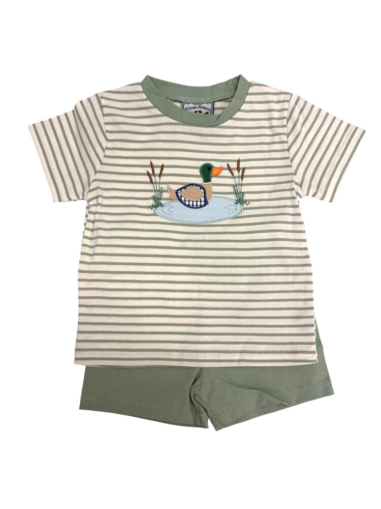 Three Sisters Duck Applique Short Set