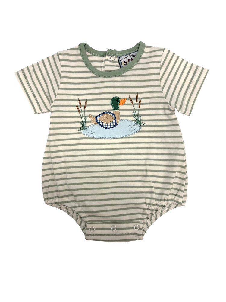 Three Sisters Duck Applique Boy Bubble