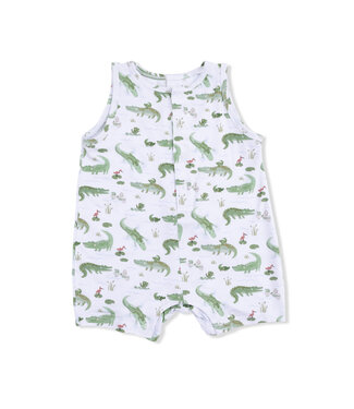 Angel Dear Crayon Alligators Sleeveless Shortie Romper
