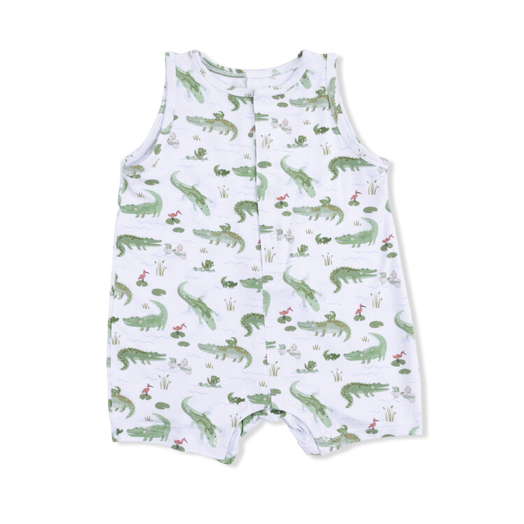 Angel Dear Crayon Alligators Sleeveless Shortie Romper