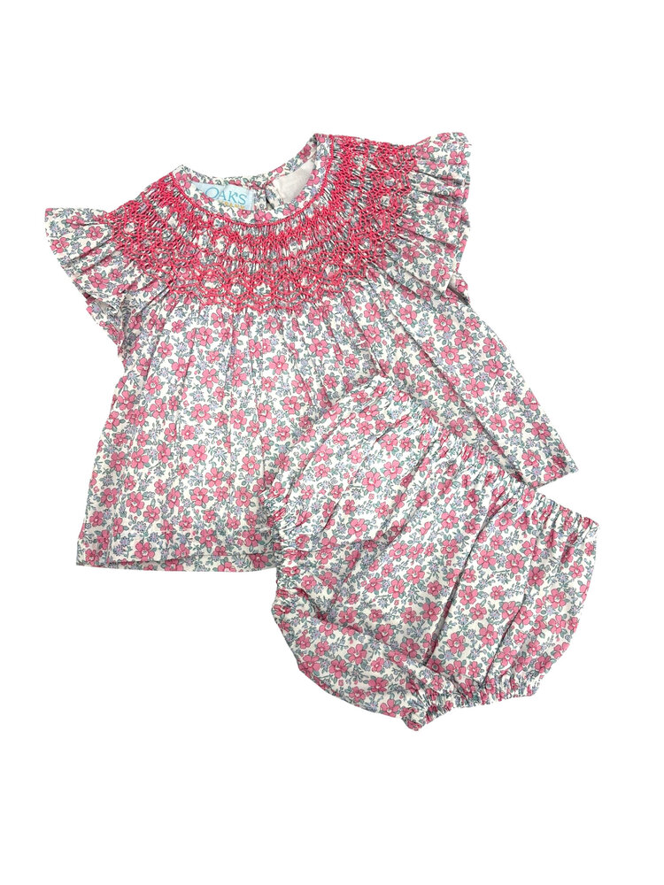 The Oaks Sandy Floral Pink Blue Bloomer Set