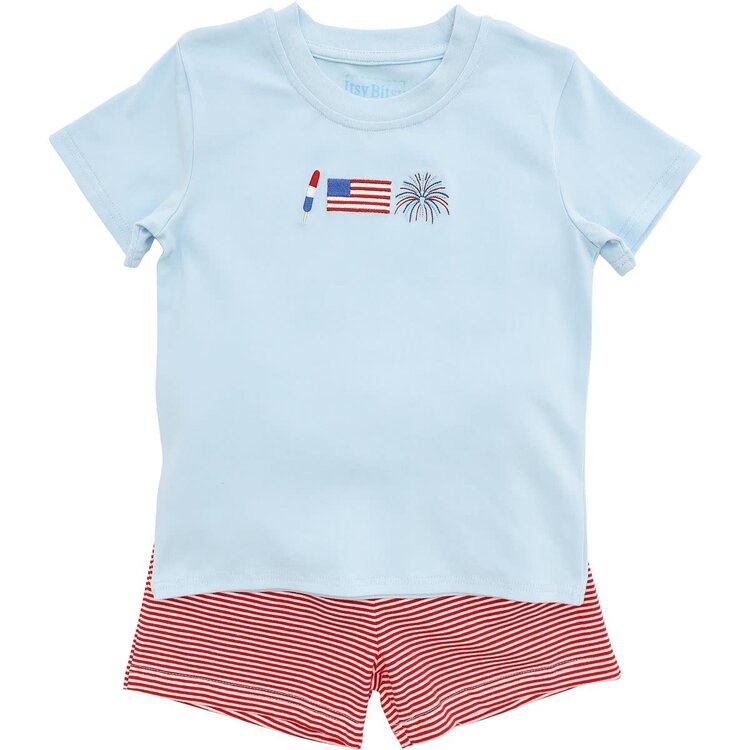 Itsy Bitsy Patriotic Short Set