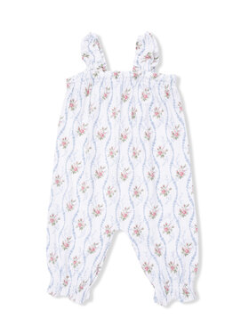 Angel Dear Heirloom Rose Stripe - Ruffly Strap Overall