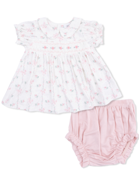 Angel Dear Dainty Buds and Bows - Smocked Dress Set