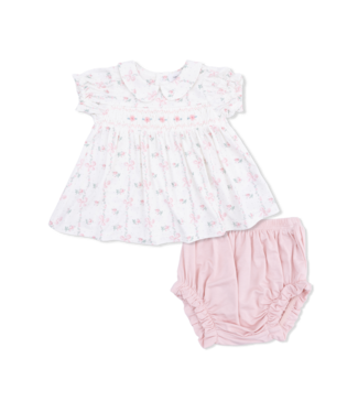 Angel Dear Dainty Buds and Bows - Smocked Dress Set