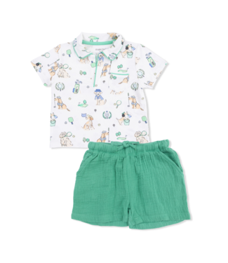 Angel Dear Country Club Dogs Neutral - Polo with Casual Short