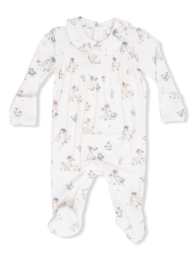 Angel Dear Flower Ducklings - Smocked Peter Pan Snap Footie