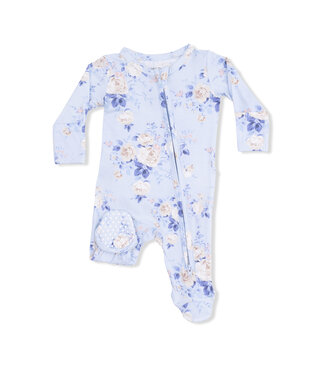 Angel Dear Ashley Rose Floral - 2 Way Ruffle Back Zipper Footie