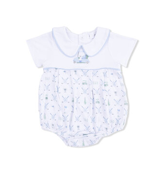Angel Dear Golf Trellis Blue - Classic Box Pleat Bubble