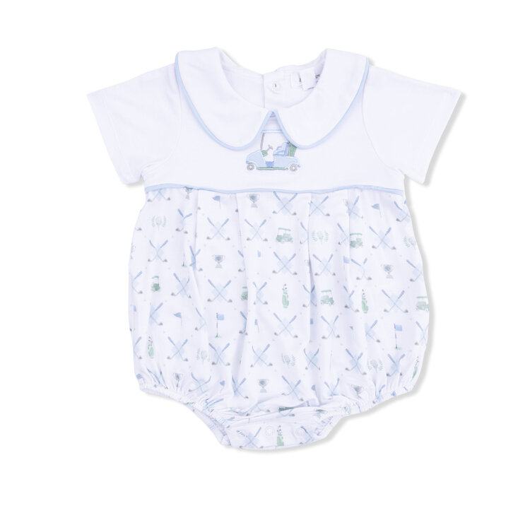 Angel Dear Golf Trellis Blue - Classic Box Pleat Bubble