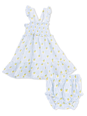 Angel Dear Lovely Lemons Smocked Ruffle Sundress w/ Bloomer